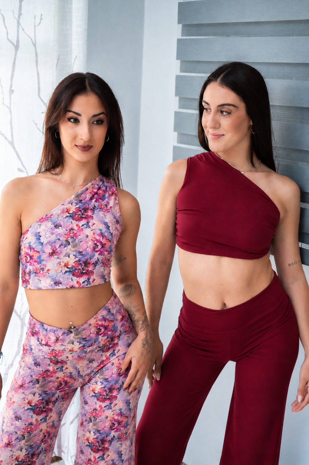 Conjunto Anastasia Flores Burdeos
