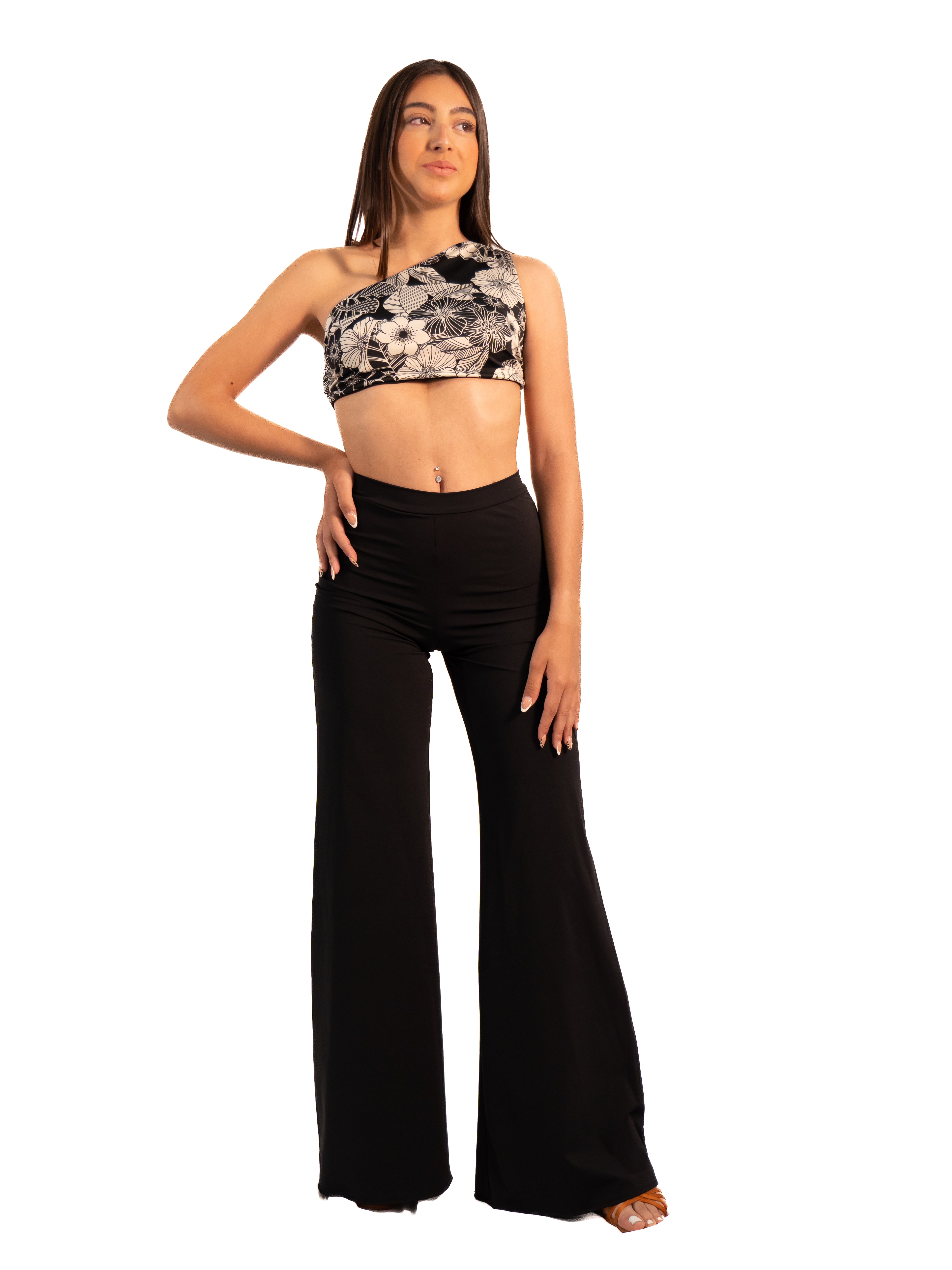 Conjunto Anastasia Flores Negro
