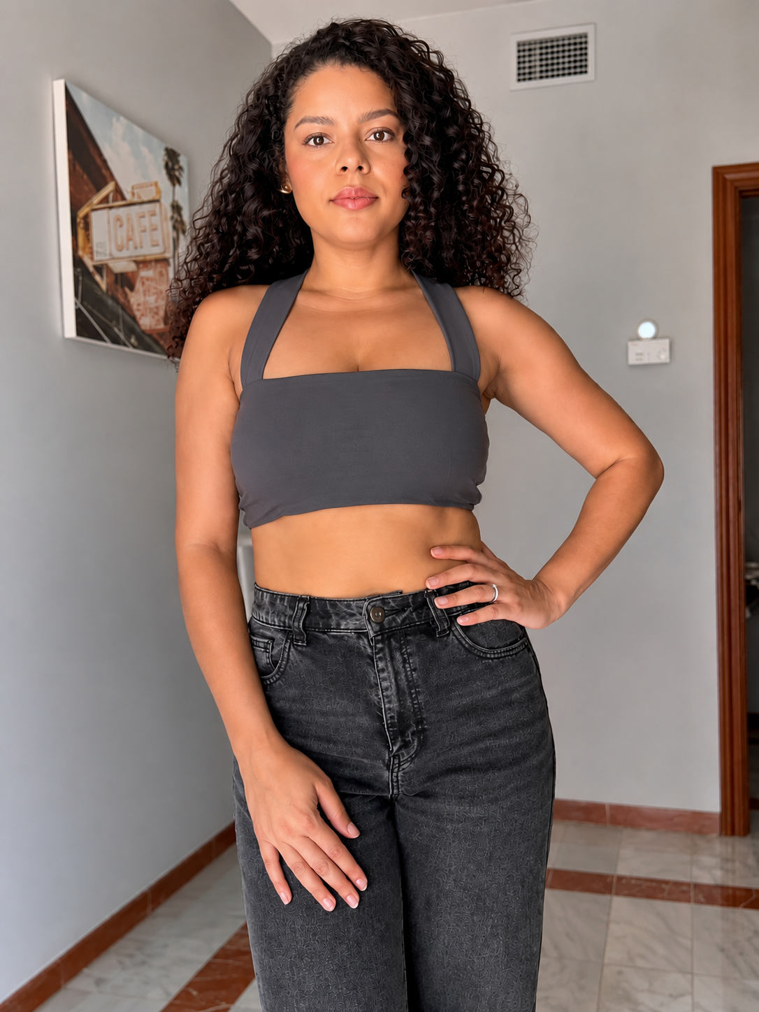 Top Diana Reversible Plata con Gris